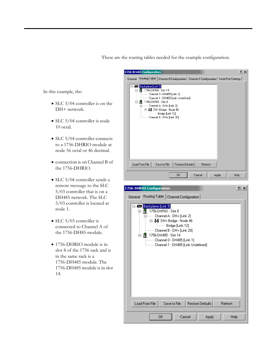 Create the routing table in rslinx software, Create the routing table in rslinx software -3 | Rockwell Automation 1756-DH485 ControlLogix DH-485 Communication Module User Manual User Manual | Page 63 / 110