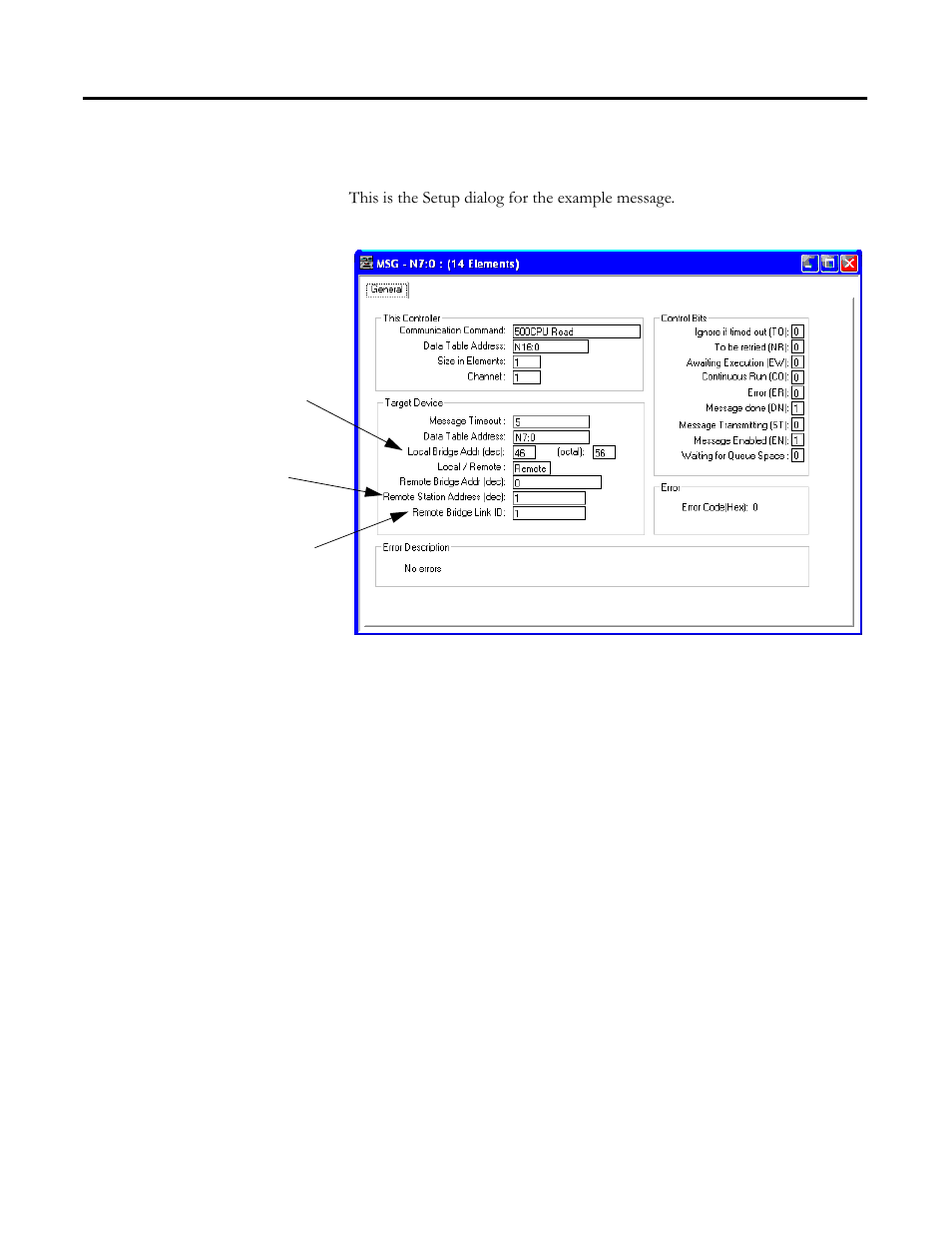 Configure the message, Configure the message -7 | Rockwell Automation 1756-DH485 ControlLogix DH-485 Communication Module User Manual User Manual | Page 67 / 110