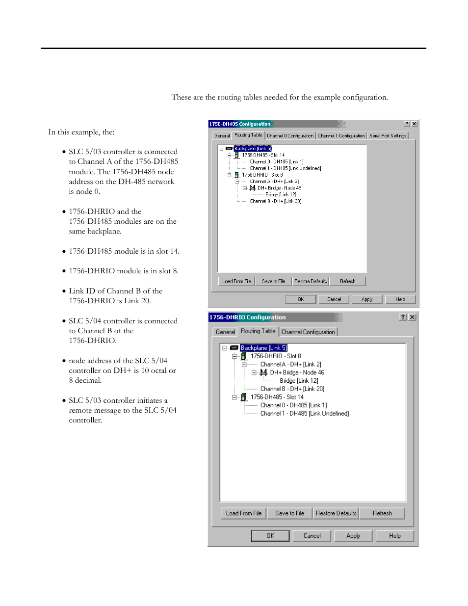 Create the routing table in rslinx software, Create the routing table in rslinx software -9 | Rockwell Automation 1756-DH485 ControlLogix DH-485 Communication Module User Manual User Manual | Page 69 / 110