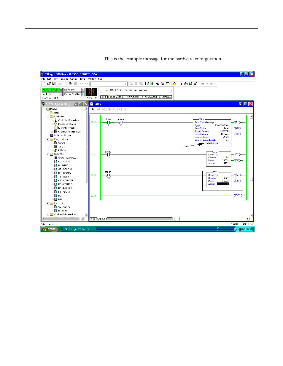 Create a remote message in rslogix 500, Create a remote message in rslogix 500 -10 | Rockwell Automation 1756-DH485 ControlLogix DH-485 Communication Module User Manual User Manual | Page 70 / 110