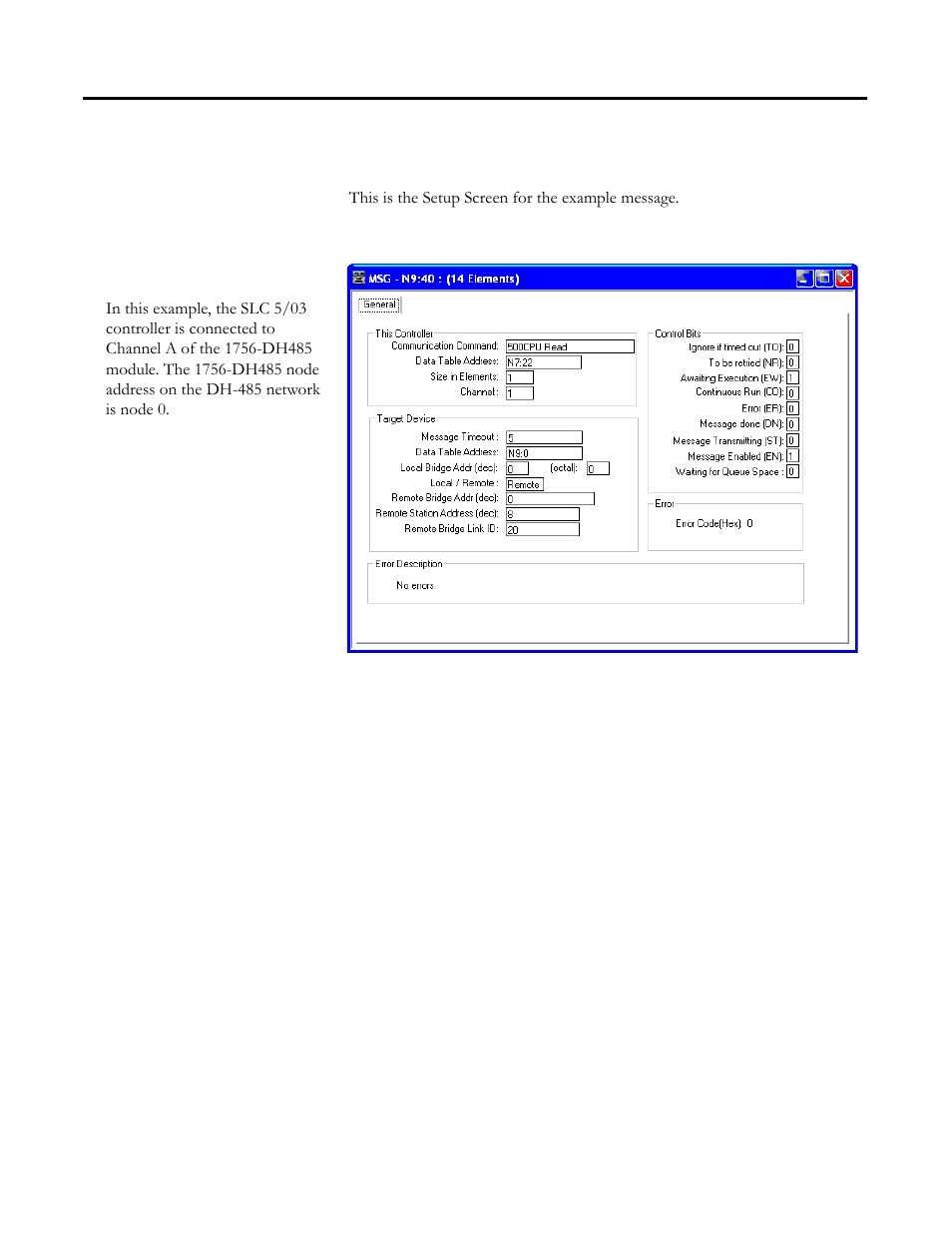 Configure the message, Configure the message -11 | Rockwell Automation 1756-DH485 ControlLogix DH-485 Communication Module User Manual User Manual | Page 71 / 110