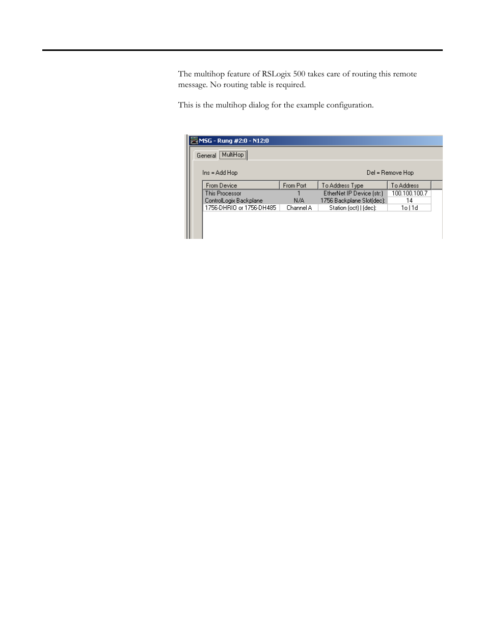 Review the multihop feature in rslogix 500, Review the multihop feature in rslogix 500 -5 | Rockwell Automation 1756-DH485 ControlLogix DH-485 Communication Module User Manual User Manual | Page 83 / 110