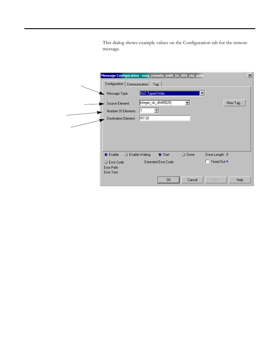 Configure the message, Configure the message -4 | Rockwell Automation 1756-DH485 ControlLogix DH-485 Communication Module User Manual User Manual | Page 92 / 110