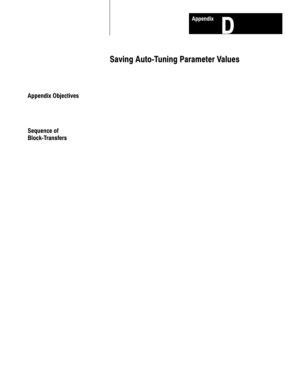 D - saving auto-tuning parameter values, Sequence of block-transfers, Saving autoćtuning parameter values | Rockwell Automation 1771-TCM,D17716.5.108 TEMPERATURE CONTROL MOD User Manual | Page 131 / 137