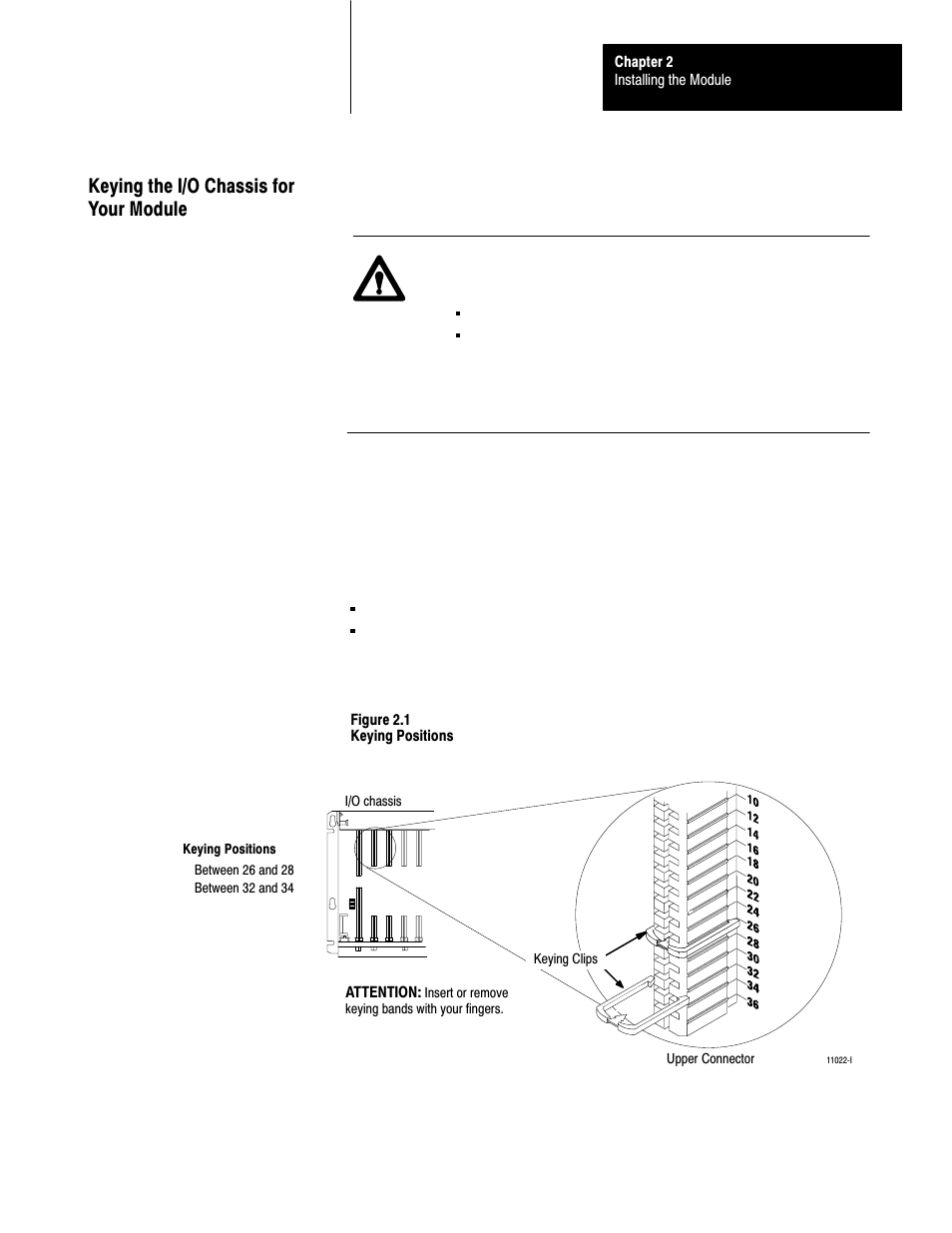 Keying the i/o chassis for your module | Rockwell Automation 1771-TCM,D17716.5.108 TEMPERATURE CONTROL MOD User Manual | Page 15 / 137
