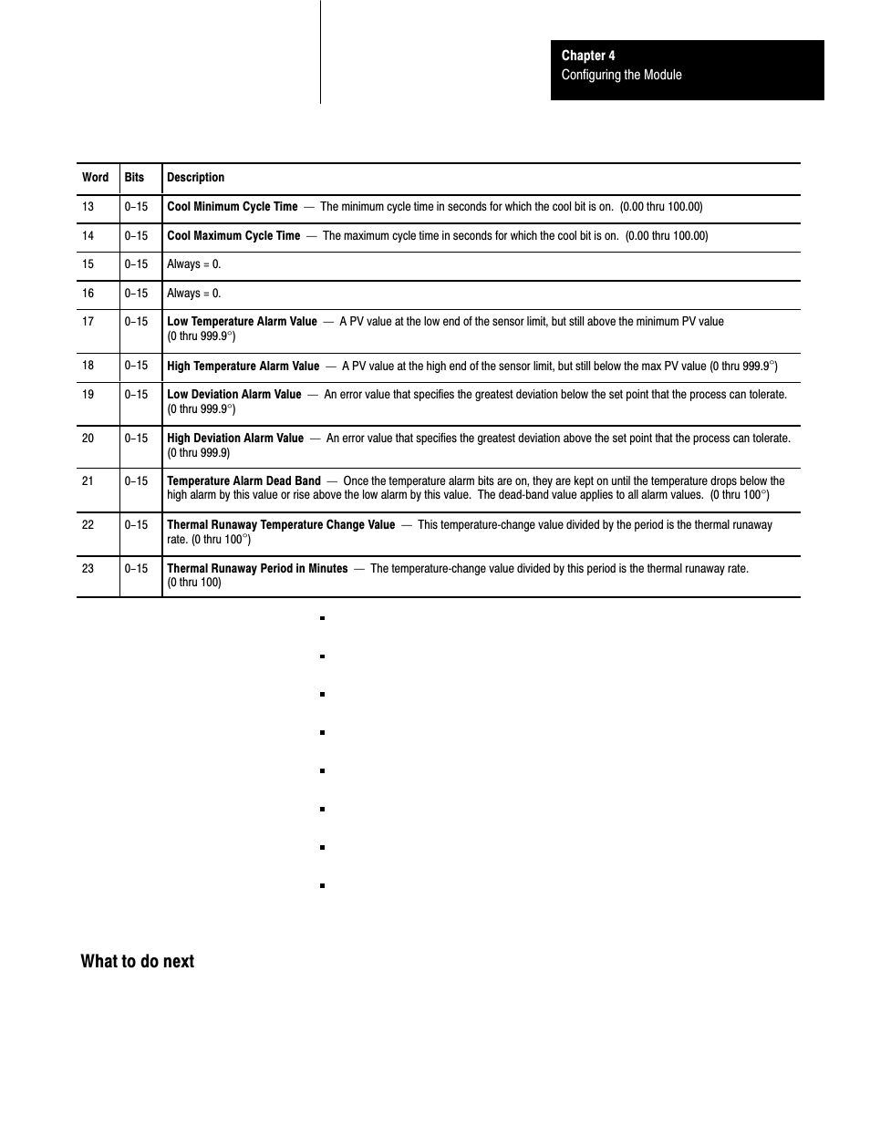 What to do next | Rockwell Automation 1771-TCM,D17716.5.108 TEMPERATURE CONTROL MOD User Manual | Page 38 / 137