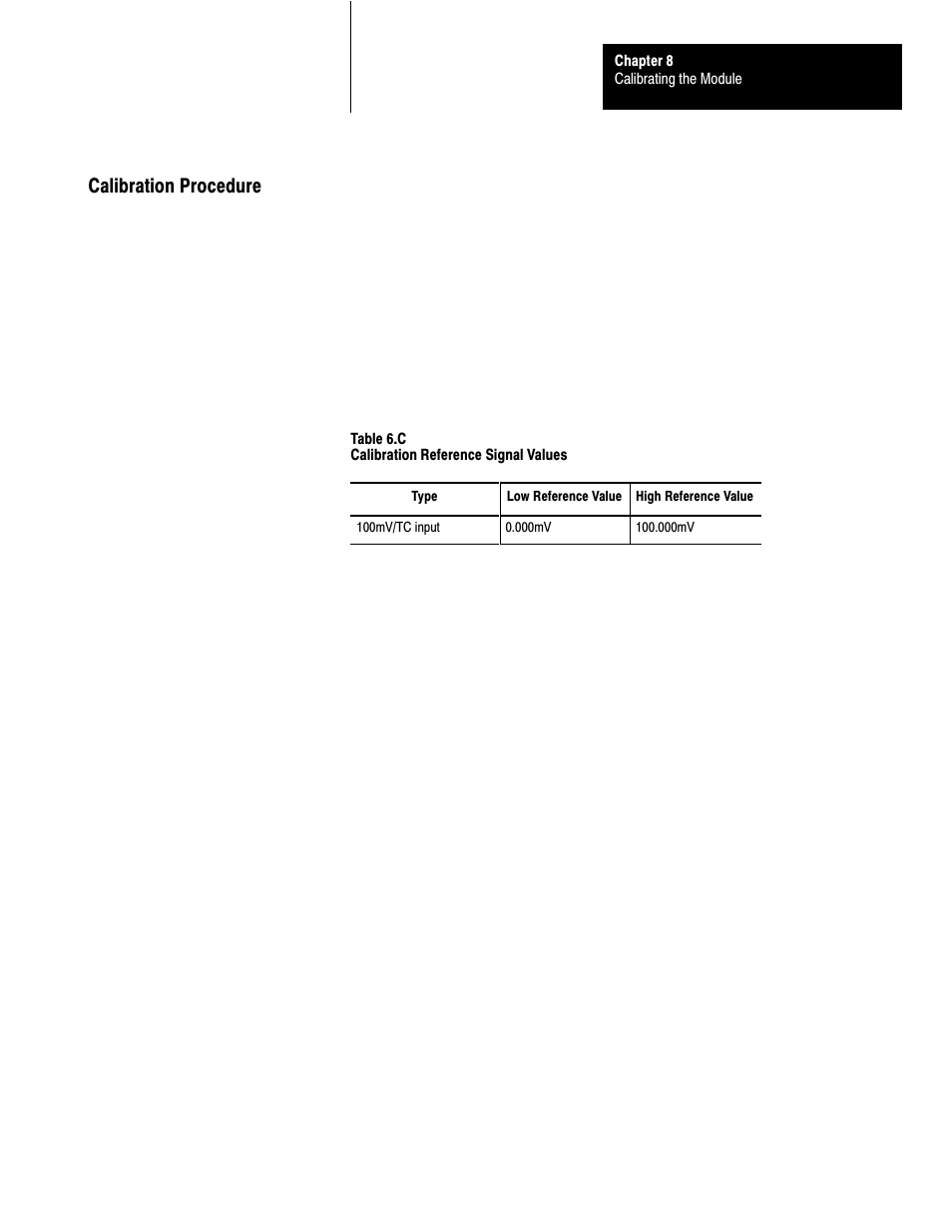 Calibration procedure | Rockwell Automation 1771-TCM,D17716.5.108 TEMPERATURE CONTROL MOD User Manual | Page 78 / 137