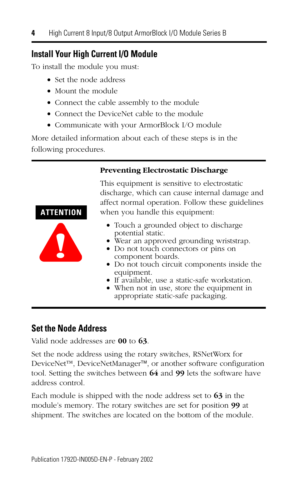 Rockwell Automation 1792D-88HC High Current 8 Input/8 Output ArmorBlock I/O Module Series B User Manual | Page 4 / 16