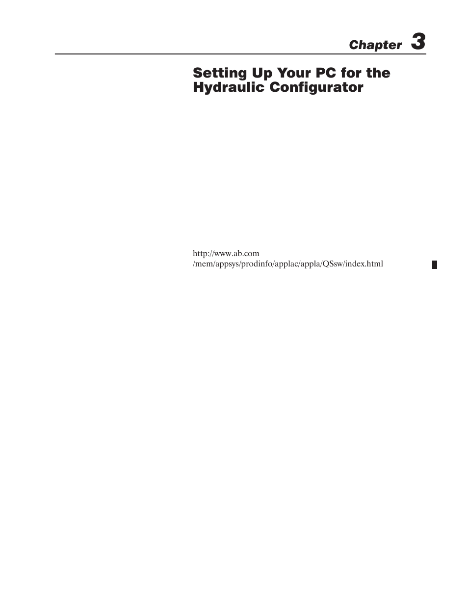 Chapter objectives, Setting up your pc for the hydraulic configurator, Chapter | Rockwell Automation 1746-QS,D17466.19 SYNCHRONIZED AXES MODULE User Manual | Page 15 / 51