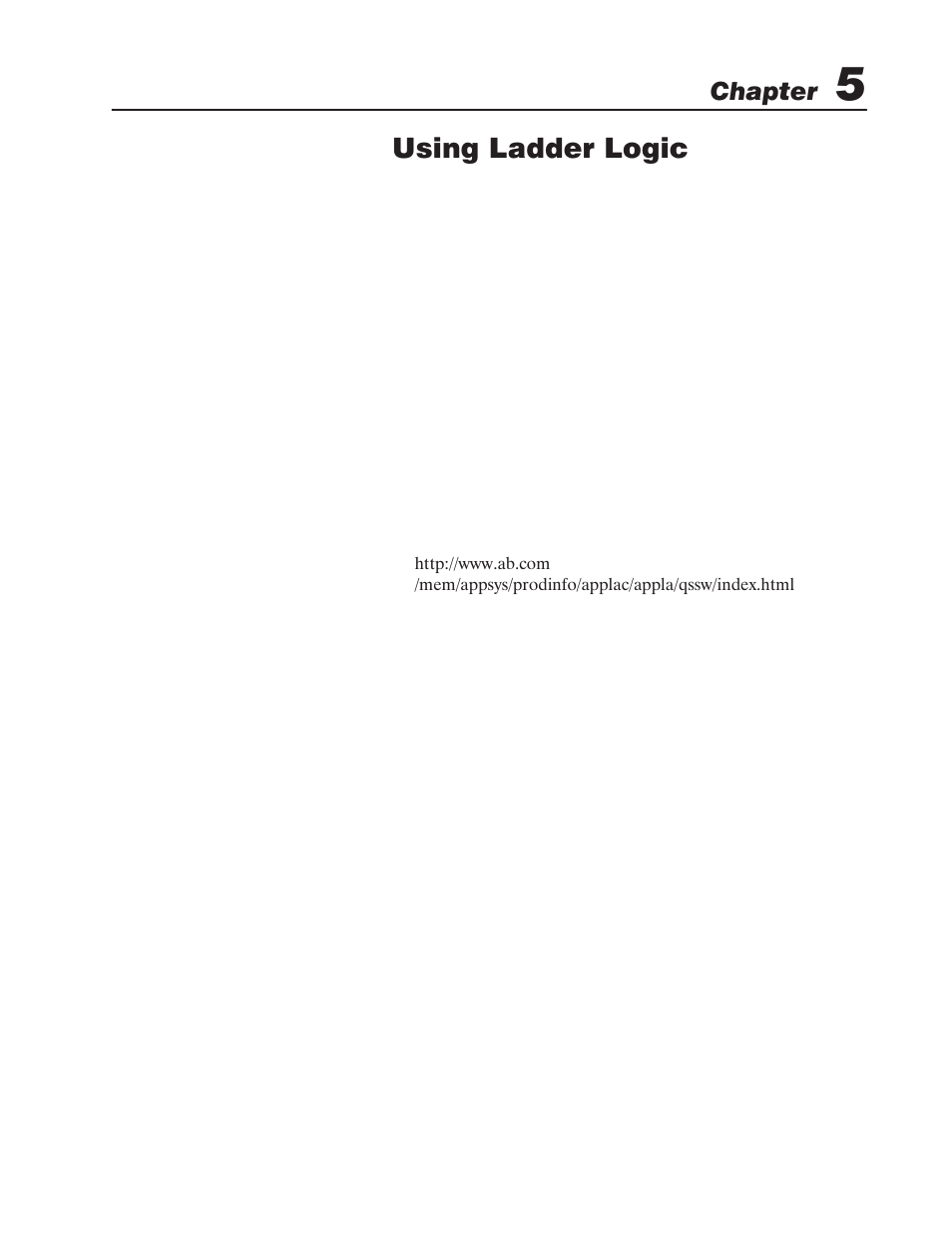 5 - using ladder logic, Chapter objectives, Obtaining sample ladder program from the internet | Configuring your slc processor, off-line, Using ladder logic, Chapter | Rockwell Automation 1746-QS,D17466.19 SYNCHRONIZED AXES MODULE User Manual | Page 27 / 51