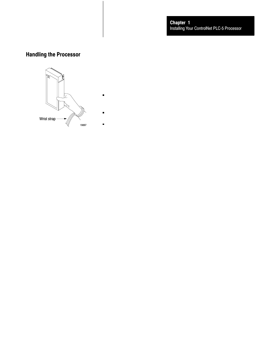 Handling the processor | Rockwell Automation 1785-L20C_L40C, D17856.5.14 ControlNet PLC-5 Programmable Controllers User Manual User Manual | Page 11 / 107