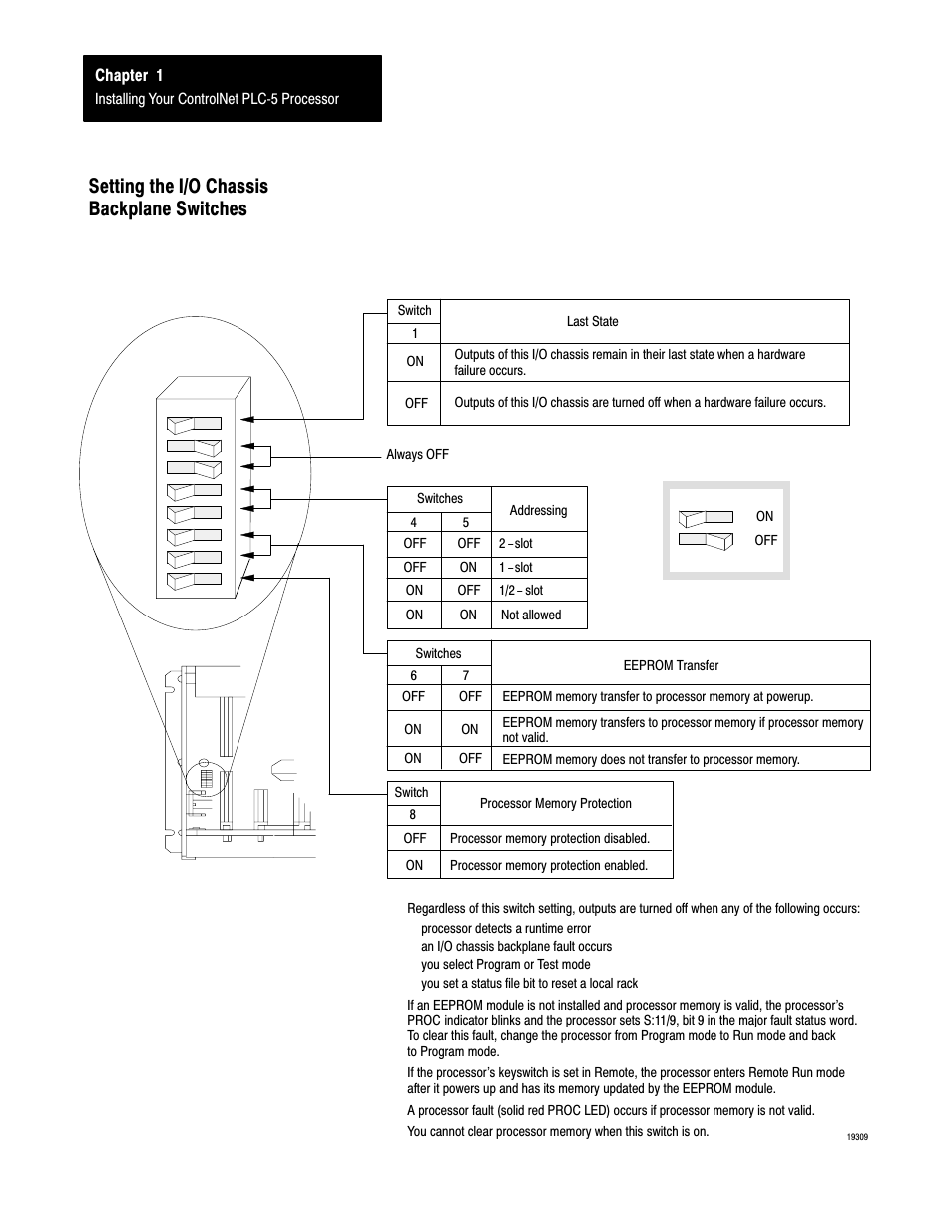 Setting the i/o chassis backplane switches | Rockwell Automation 1785-L20C_L40C, D17856.5.14 ControlNet PLC-5 Programmable Controllers User Manual User Manual | Page 14 / 107