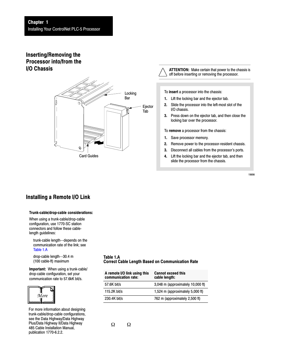 Installing a remote i/o link, 1ć12 | Rockwell Automation 1785-L20C_L40C, D17856.5.14 ControlNet PLC-5 Programmable Controllers User Manual User Manual | Page 20 / 107