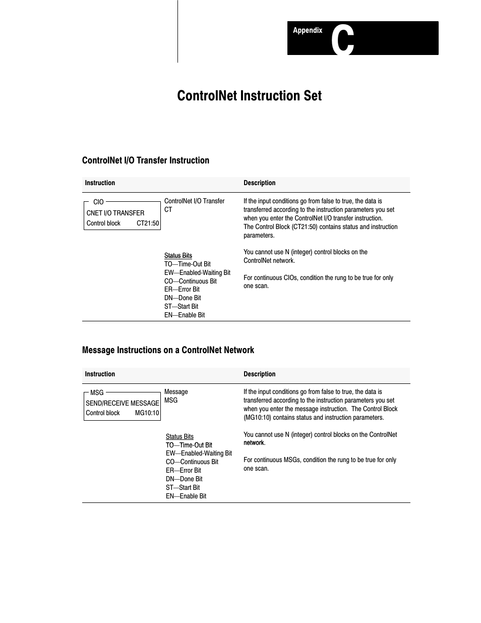 C - controlnet instruction set, For more information, Controlnet instruction set | Rockwell Automation 1785-L20C_L40C, D17856.5.14 ControlNet PLC-5 Programmable Controllers User Manual User Manual | Page 89 / 107