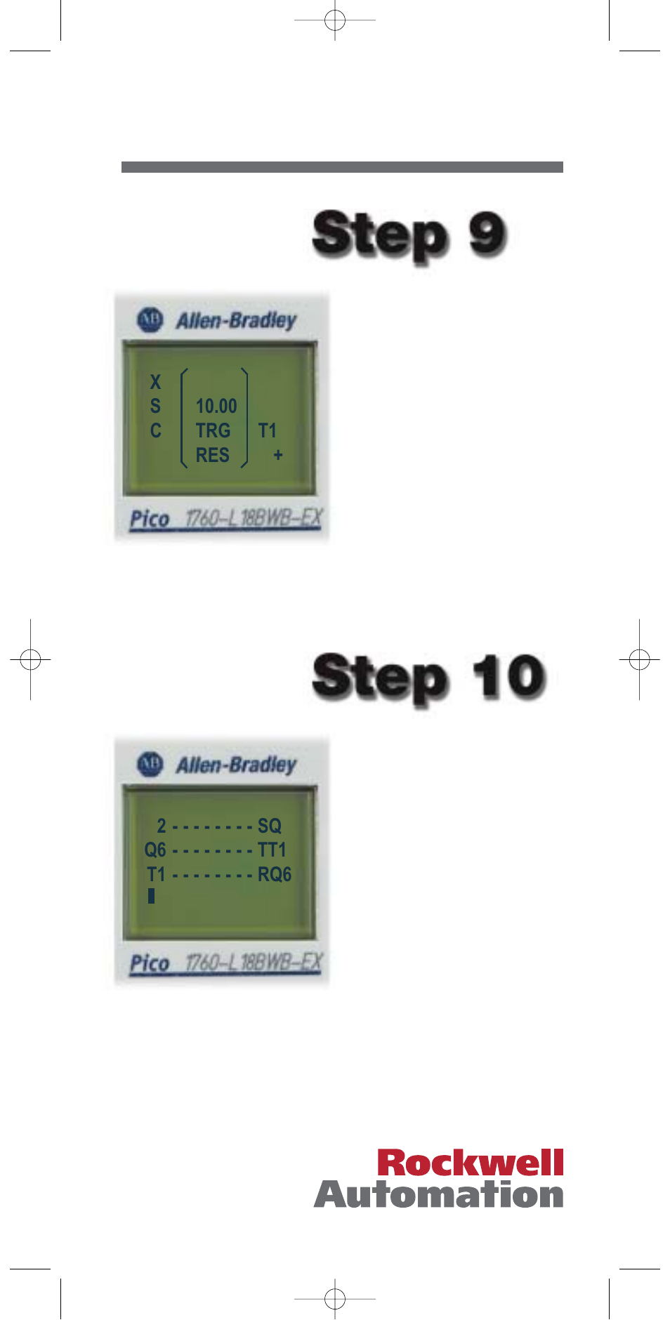 Pico ™ programming | Rockwell Automation 1760 PICO Programming Quick Start User Manual | Page 13 / 16