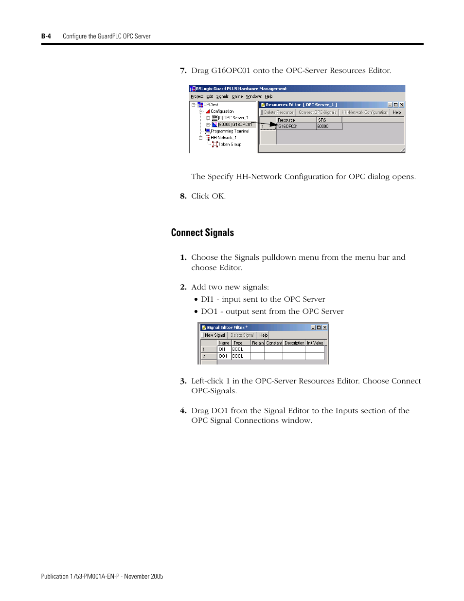 Connect signals | Rockwell Automation 1753-PCS-PAR Using RSLogix Guard PLUS! with GuardPLC Controllers User Manual | Page 110 / 122