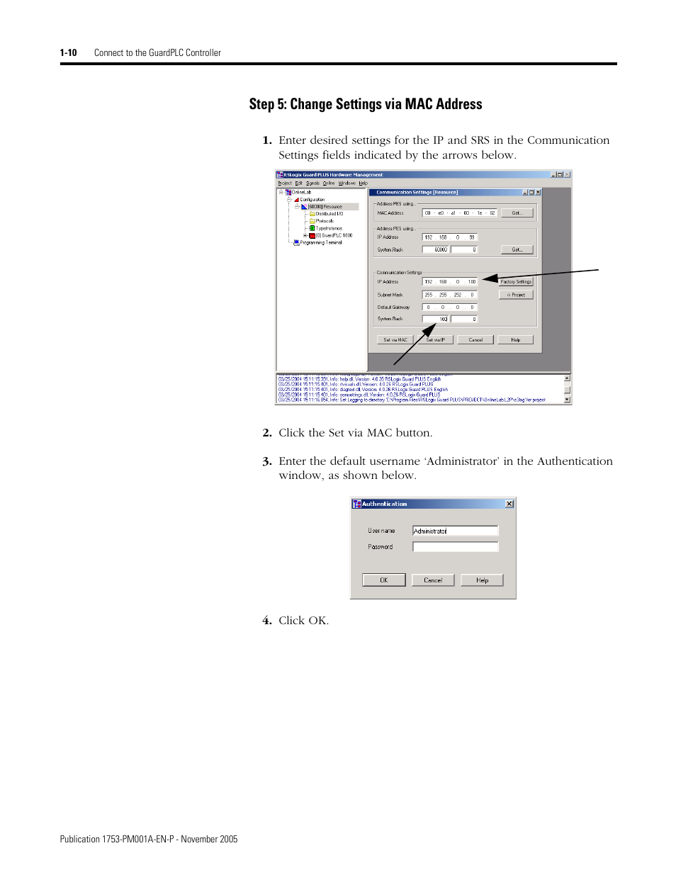 Step 5: change settings via mac address -10, Step 5: change settings via mac address | Rockwell Automation 1753-PCS-PAR Using RSLogix Guard PLUS! with GuardPLC Controllers User Manual | Page 20 / 122