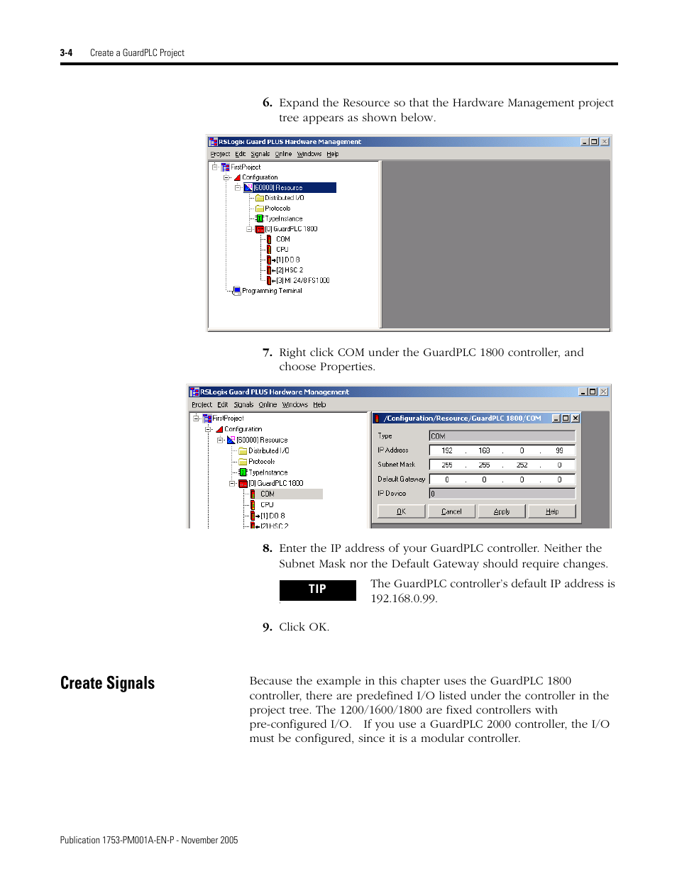 Create signals, Create signals -4 | Rockwell Automation 1753-PCS-PAR Using RSLogix Guard PLUS! with GuardPLC Controllers User Manual | Page 44 / 122