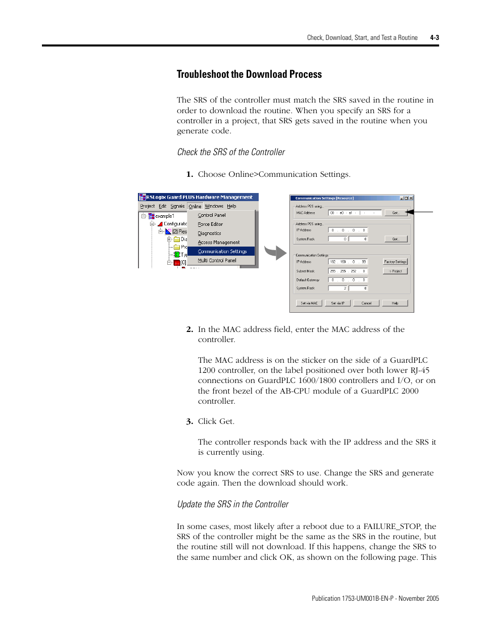 Troubleshoot the download process -3, Troubleshoot the download process | Rockwell Automation 1753-PCS-PAR Using RSLogix Guard PLUS! with GuardPLC Controllers User Manual | Page 67 / 122