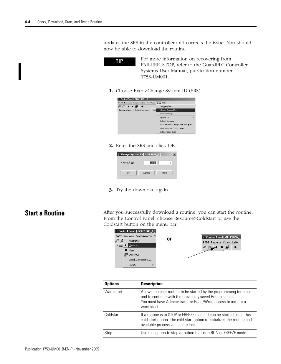 Start a routine, Start a routine -4 | Rockwell Automation 1753-PCS-PAR Using RSLogix Guard PLUS! with GuardPLC Controllers User Manual | Page 68 / 122