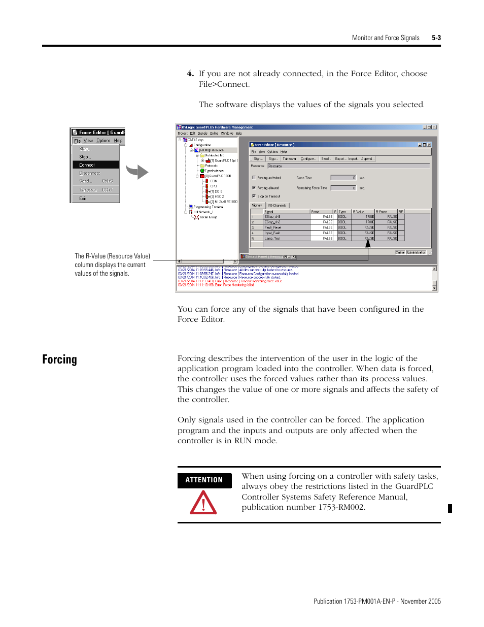 Forcing, Forcing -3 | Rockwell Automation 1753-PCS-PAR Using RSLogix Guard PLUS! with GuardPLC Controllers User Manual | Page 73 / 122