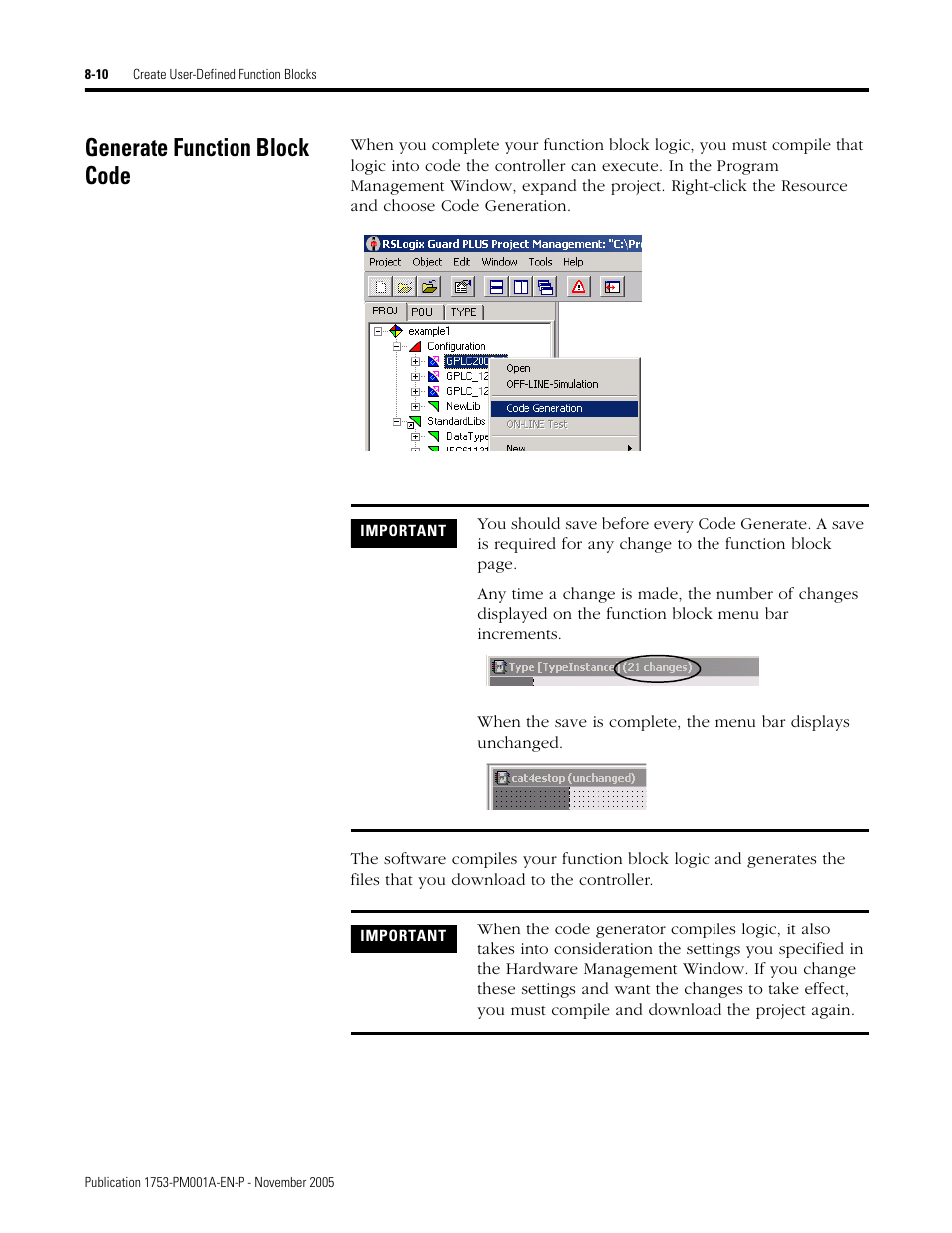 Generate function block code, Generate function block code -10 | Rockwell Automation 1753-PCS-PAR Using RSLogix Guard PLUS! with GuardPLC Controllers User Manual | Page 96 / 122