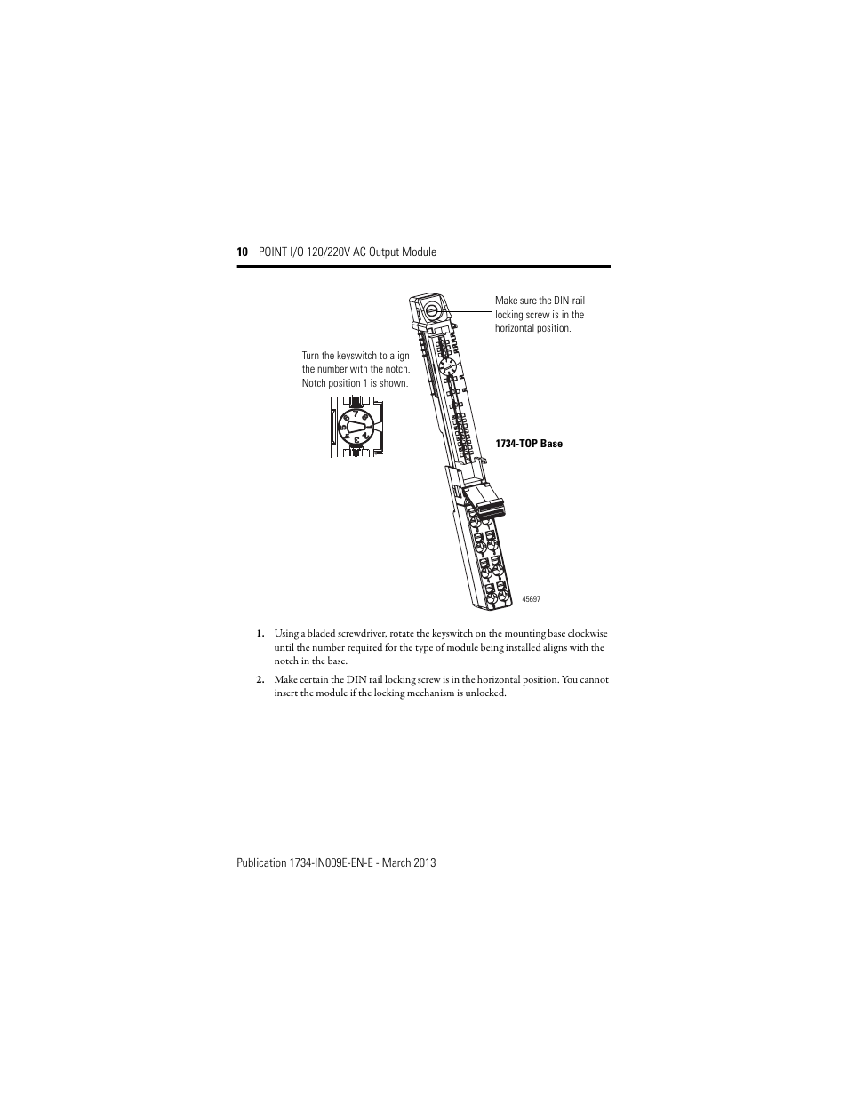 Rockwell Automation 1734-OA4, Series C POINT I/O 120/220V AC Output Module Installation Instructions User Manual | Page 10 / 24