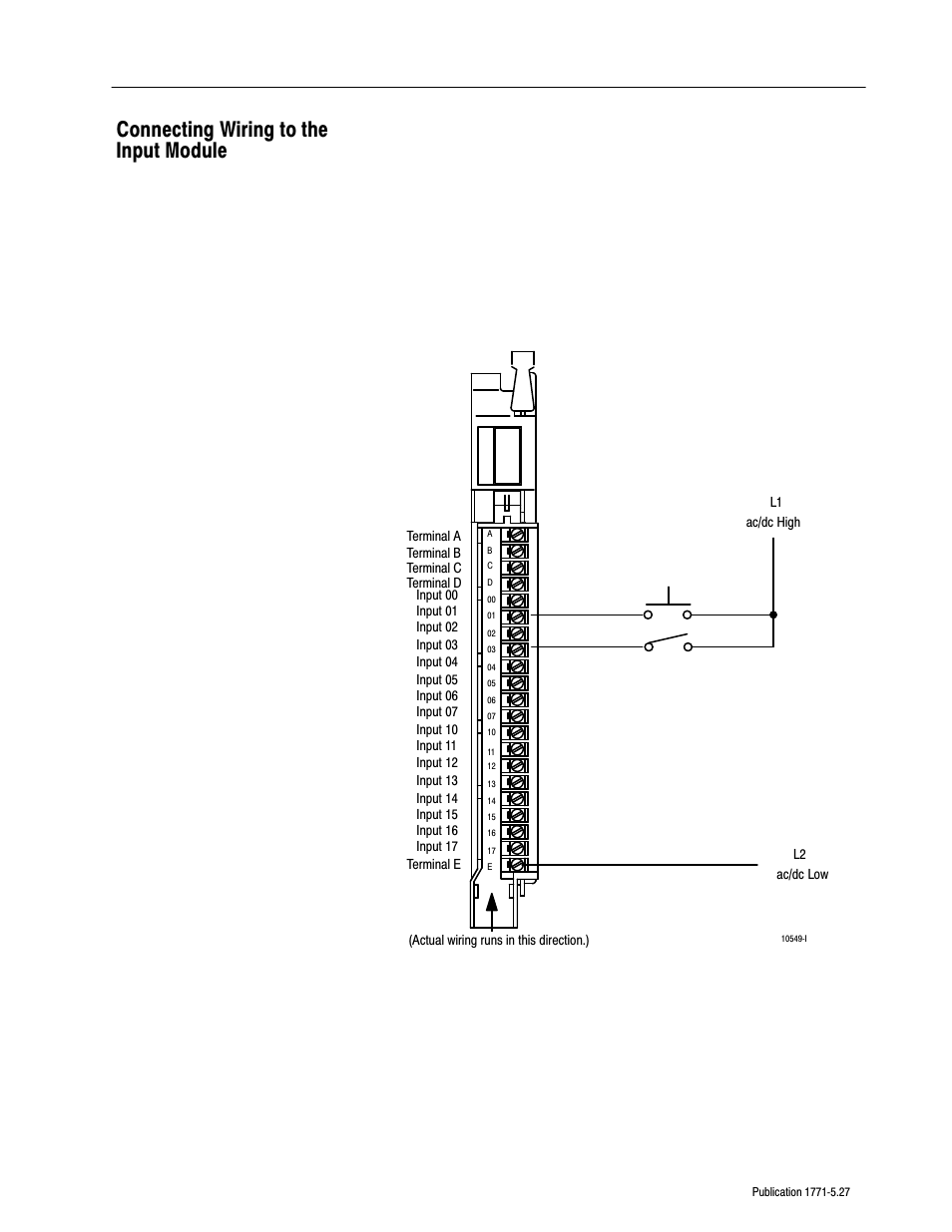 Connecting wiring to the input module | Rockwell Automation 1771-IMD AC/DC(220V) INPUT Installation Instructions User Manual | Page 5 / 8