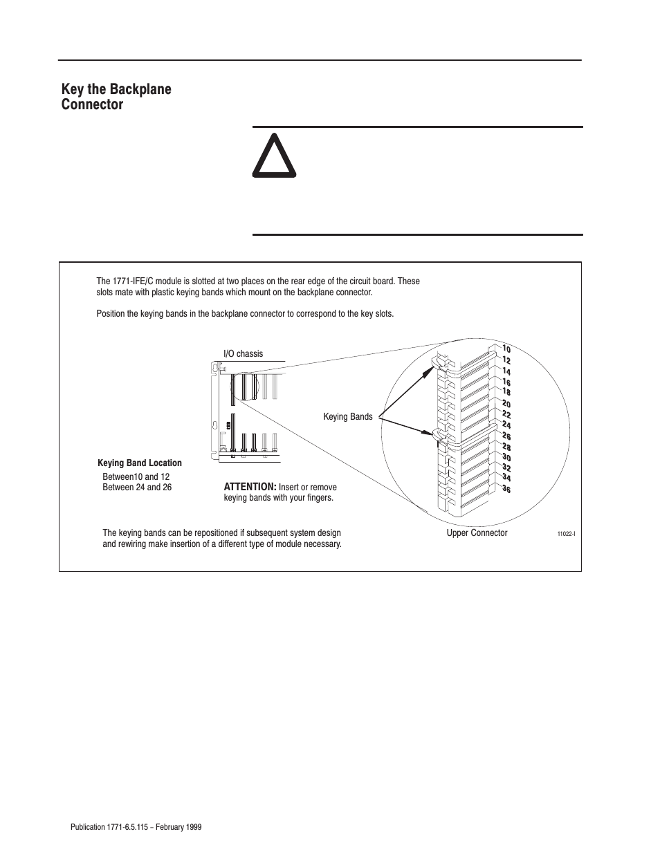 Key the backplane connector | Rockwell Automation 1771-IFE ANALOG INPUT MODULE User Manual | Page 18 / 82