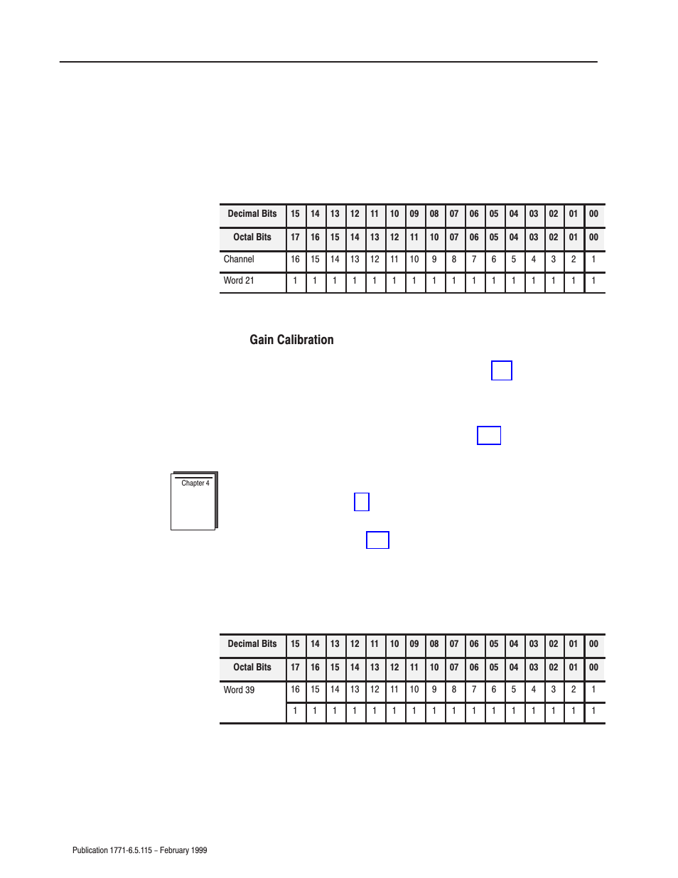 Gain calibration | Rockwell Automation 1771-IFE ANALOG INPUT MODULE User Manual | Page 49 / 82