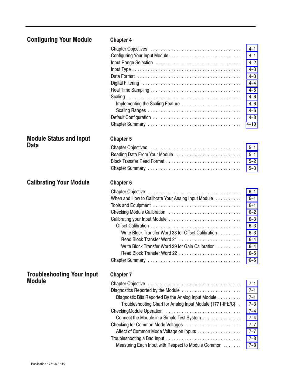 Rockwell Automation 1771-IFE ANALOG INPUT MODULE User Manual | Page 5 / 82