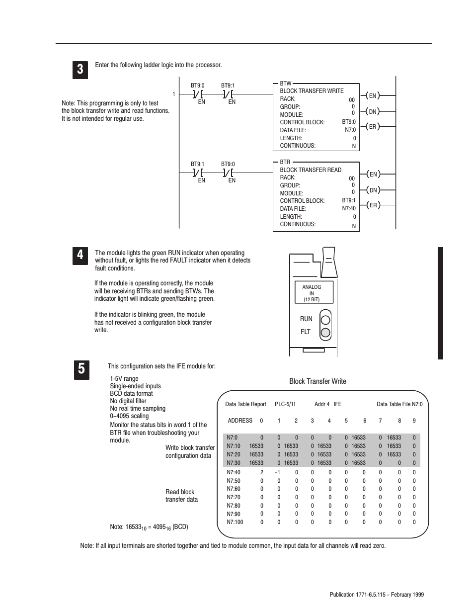 Rockwell Automation 1771-IFE ANALOG INPUT MODULE User Manual | Page 55 / 82