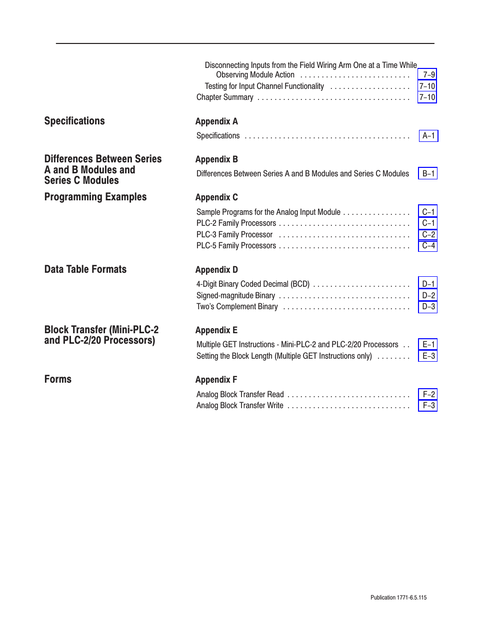 Rockwell Automation 1771-IFE ANALOG INPUT MODULE User Manual | Page 6 / 82