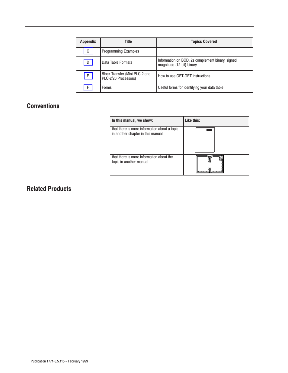 Conventions, Related products, Conventions related products | Rockwell Automation 1771-IFE ANALOG INPUT MODULE User Manual | Page 8 / 82