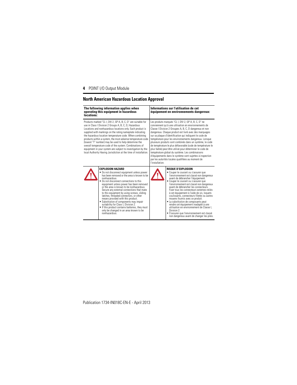 North american hazardous location approval | Rockwell Automation 1734-OB2_OB4_OB8, Series C POINT I/O Output Module Installation Instructions User Manual | Page 4 / 24