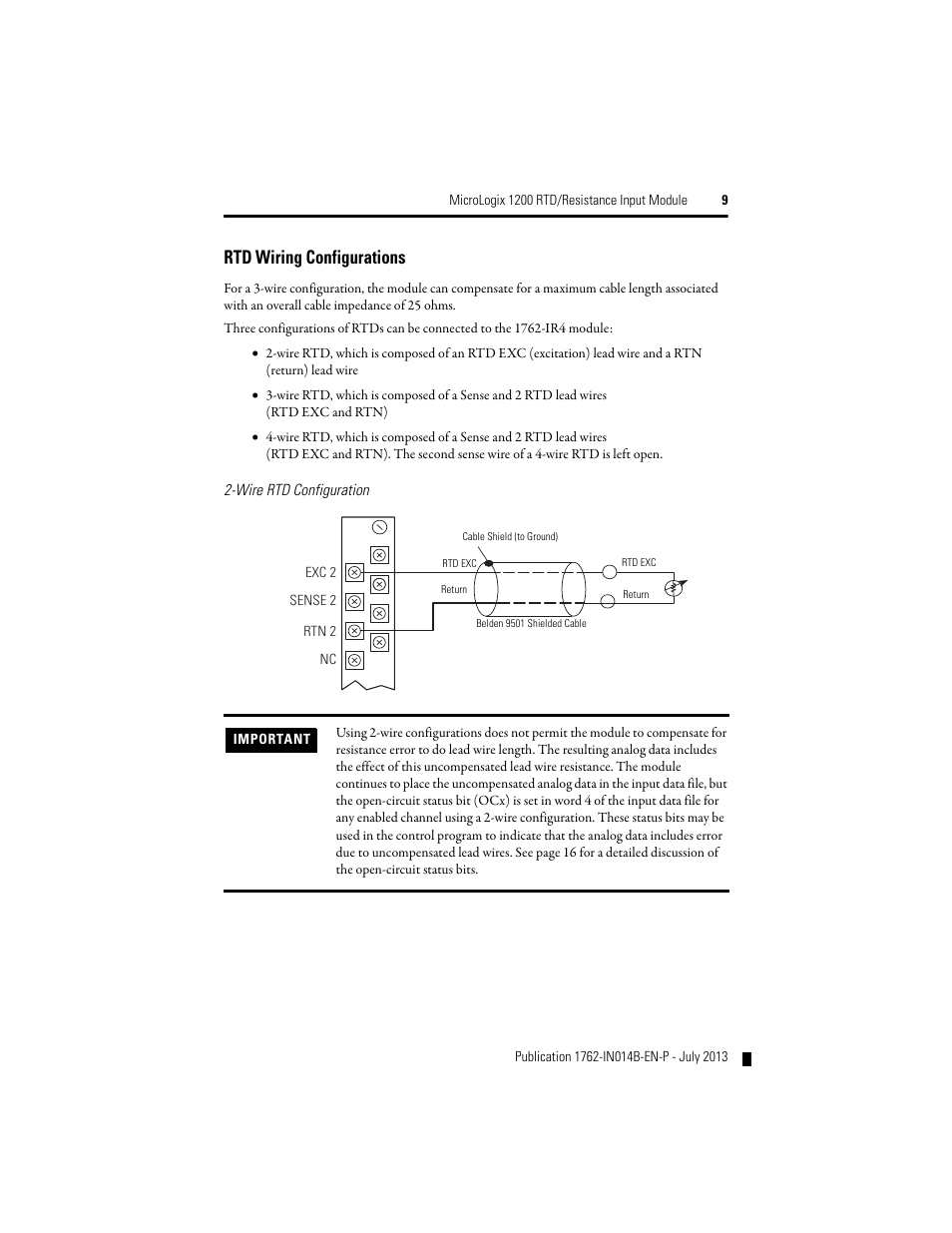 Rtd wiring configurations | Rockwell Automation 1762-IR4 RTD/Resistance Input Module User Manual | Page 9 / 24