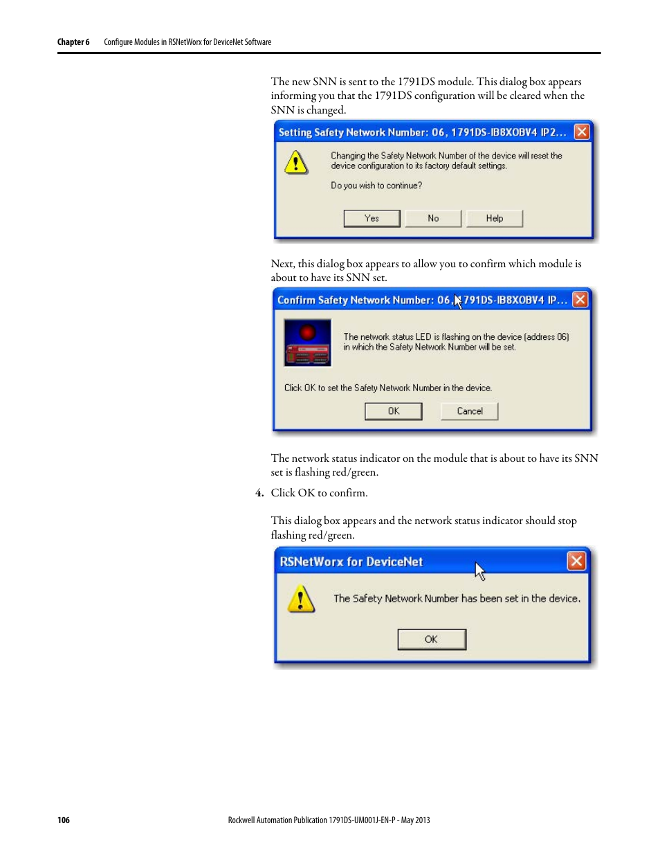 Rockwell Automation 1791DS-IBxxxx Guard I/O DeviceNet Safety Modules User Manual | Page 106 / 178