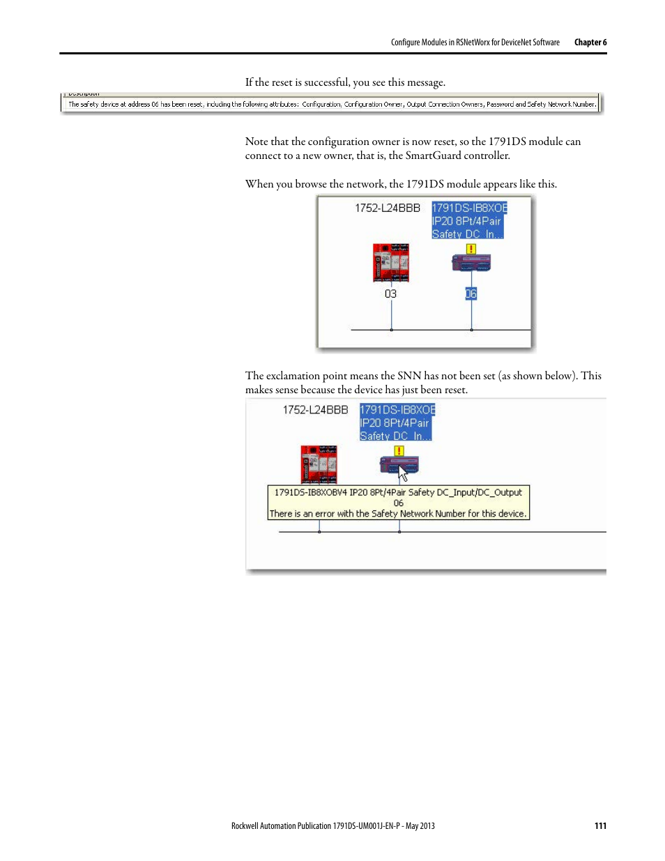 Rockwell Automation 1791DS-IBxxxx Guard I/O DeviceNet Safety Modules User Manual | Page 111 / 178