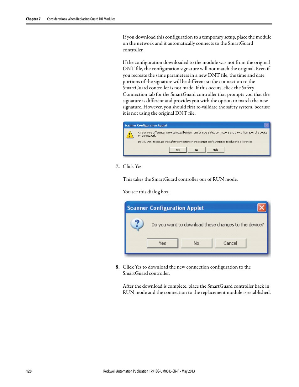 Rockwell Automation 1791DS-IBxxxx Guard I/O DeviceNet Safety Modules User Manual | Page 120 / 178