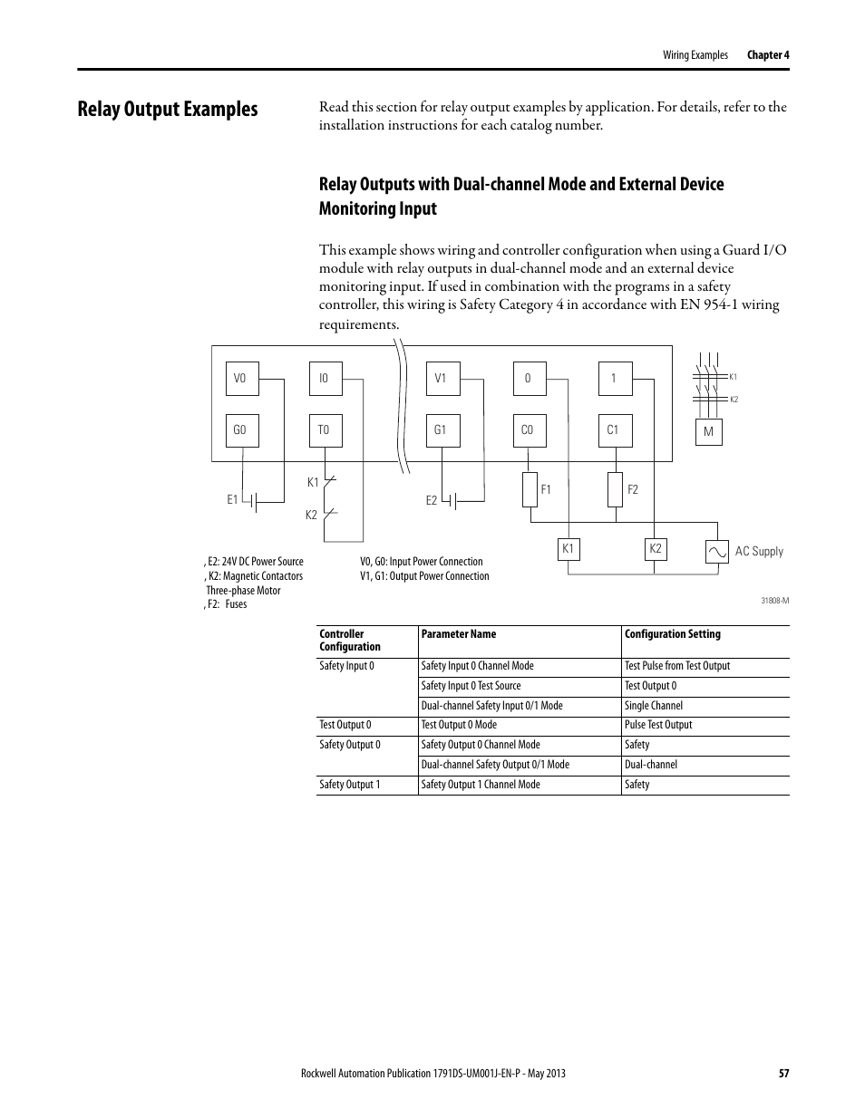 Relay output examples | Rockwell Automation 1791DS-IBxxxx Guard I/O DeviceNet Safety Modules User Manual | Page 57 / 178