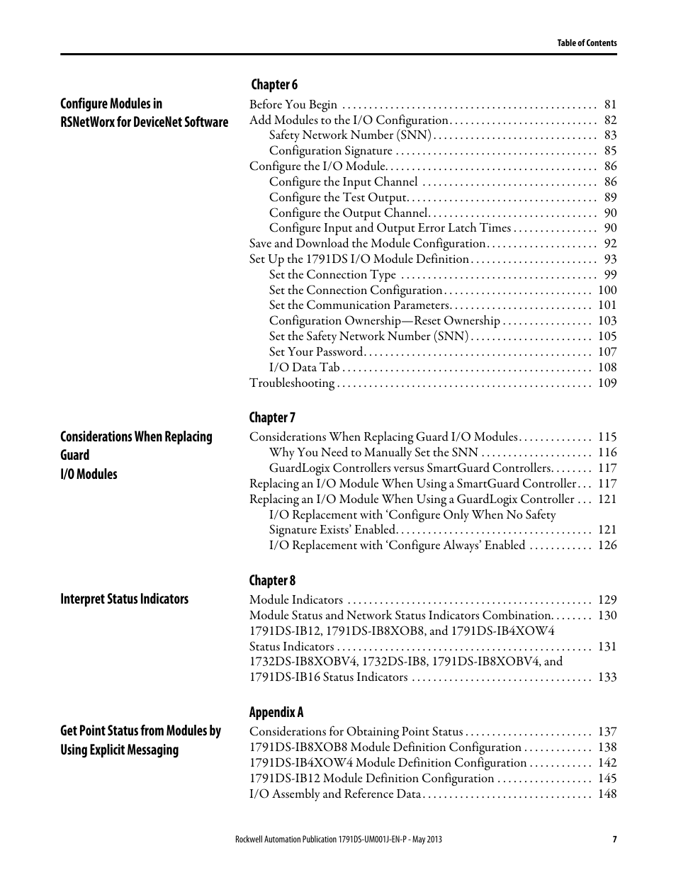 Rockwell Automation 1791DS-IBxxxx Guard I/O DeviceNet Safety Modules User Manual | Page 7 / 178