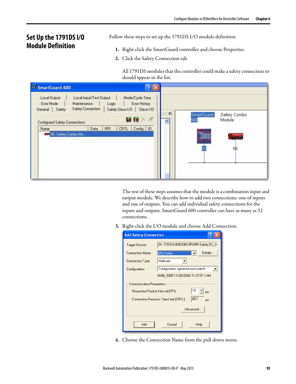 Set up the 1791ds i/o module definition | Rockwell Automation 1791DS-IBxxxx Guard I/O DeviceNet Safety Modules User Manual | Page 93 / 178