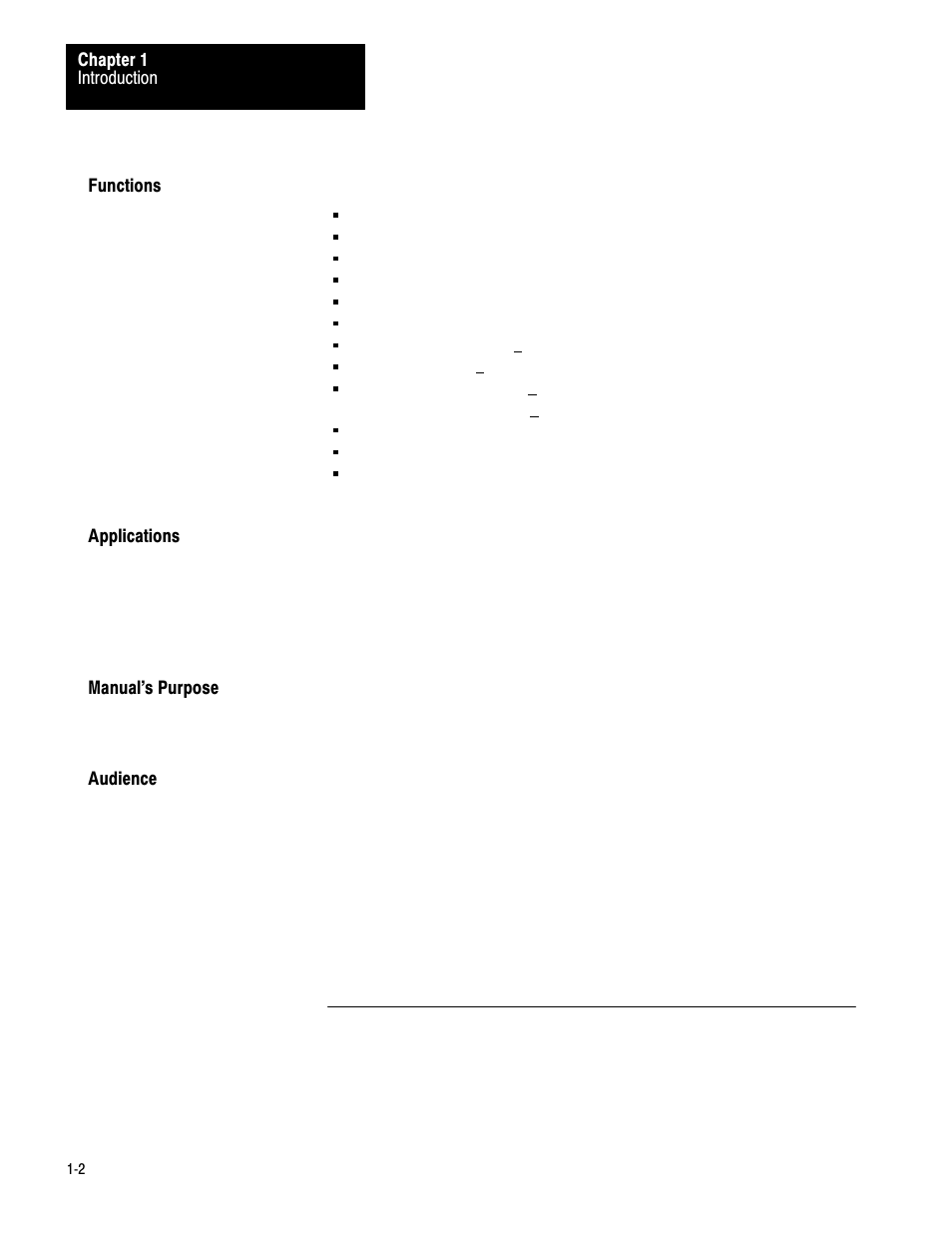 Functions, Applications, Manual's purpose | Audience | Rockwell Automation 1772-AF4,D17726.5.3 User Manual, AUX FUNCT PROM User Manual | Page 4 / 66