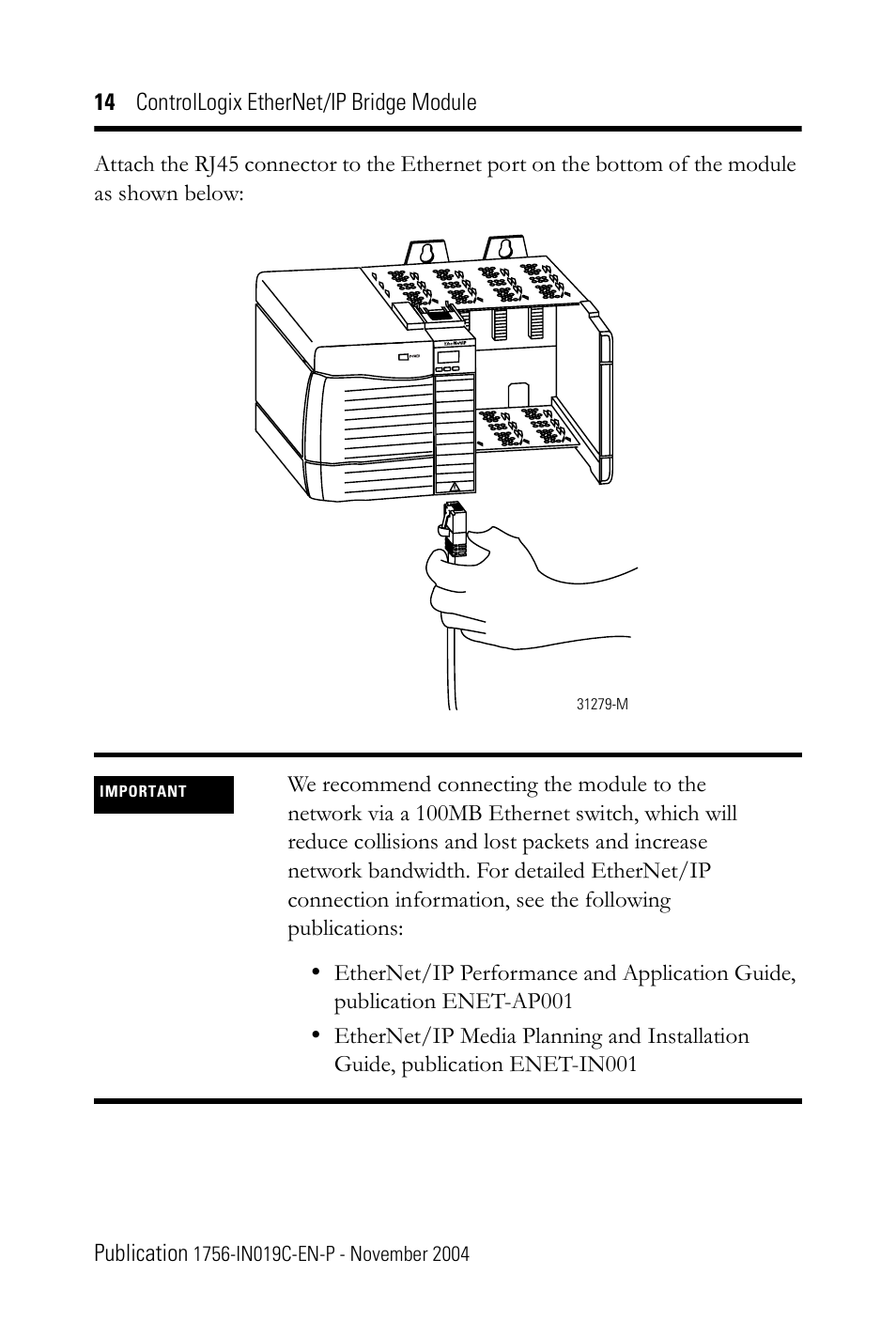 Rockwell Automation 1756-ENBT ControlLogix EtherNet/IP Bridge Module Installation Instructions User Manual | Page 14 / 20