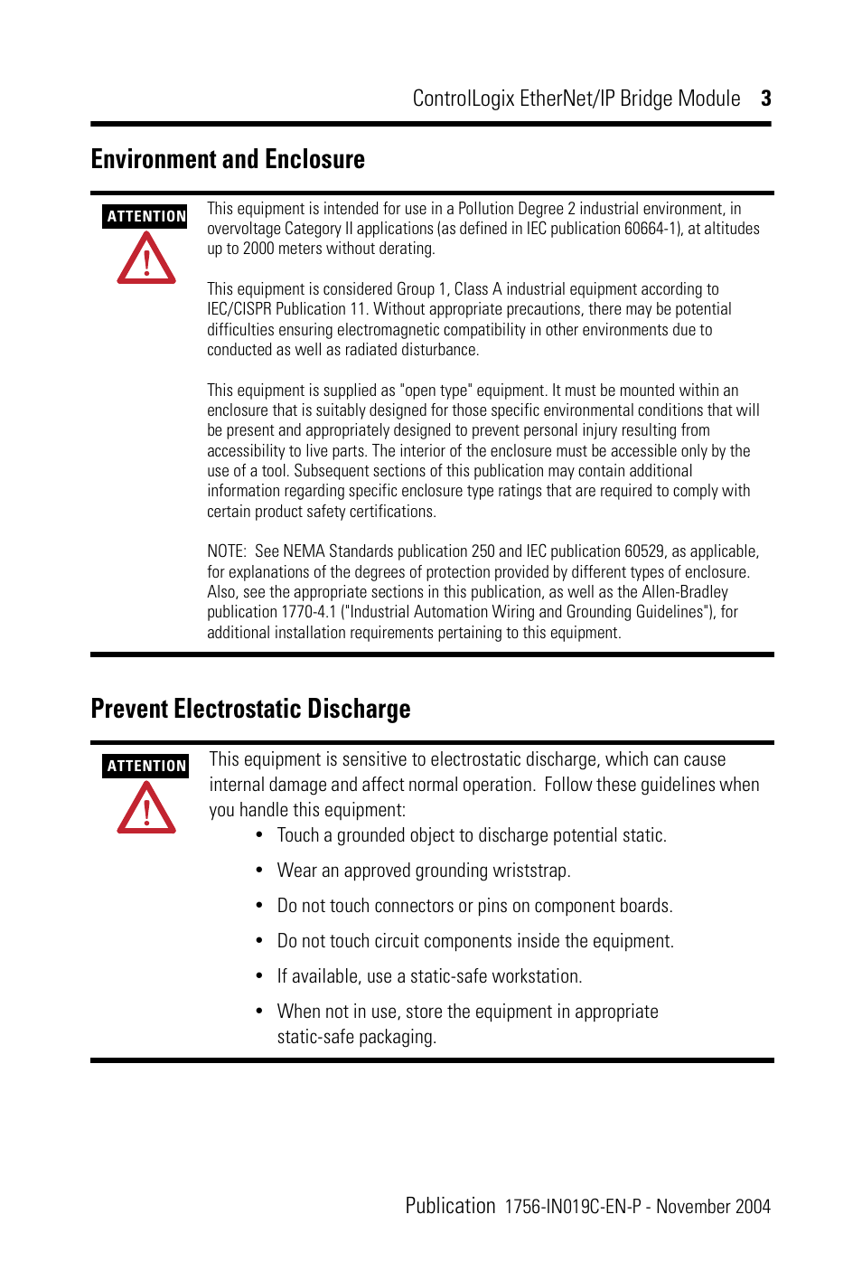 Rockwell Automation 1756-ENBT ControlLogix EtherNet/IP Bridge Module Installation Instructions User Manual | Page 3 / 20