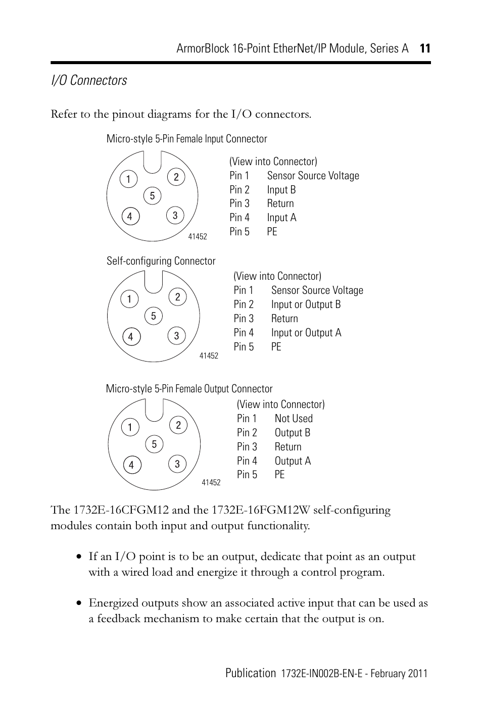 I/o connectors | Rockwell Automation 1732E-XXXX Ethernet/IP 24Vdc 16 Input Modules User Manual | Page 11 / 24