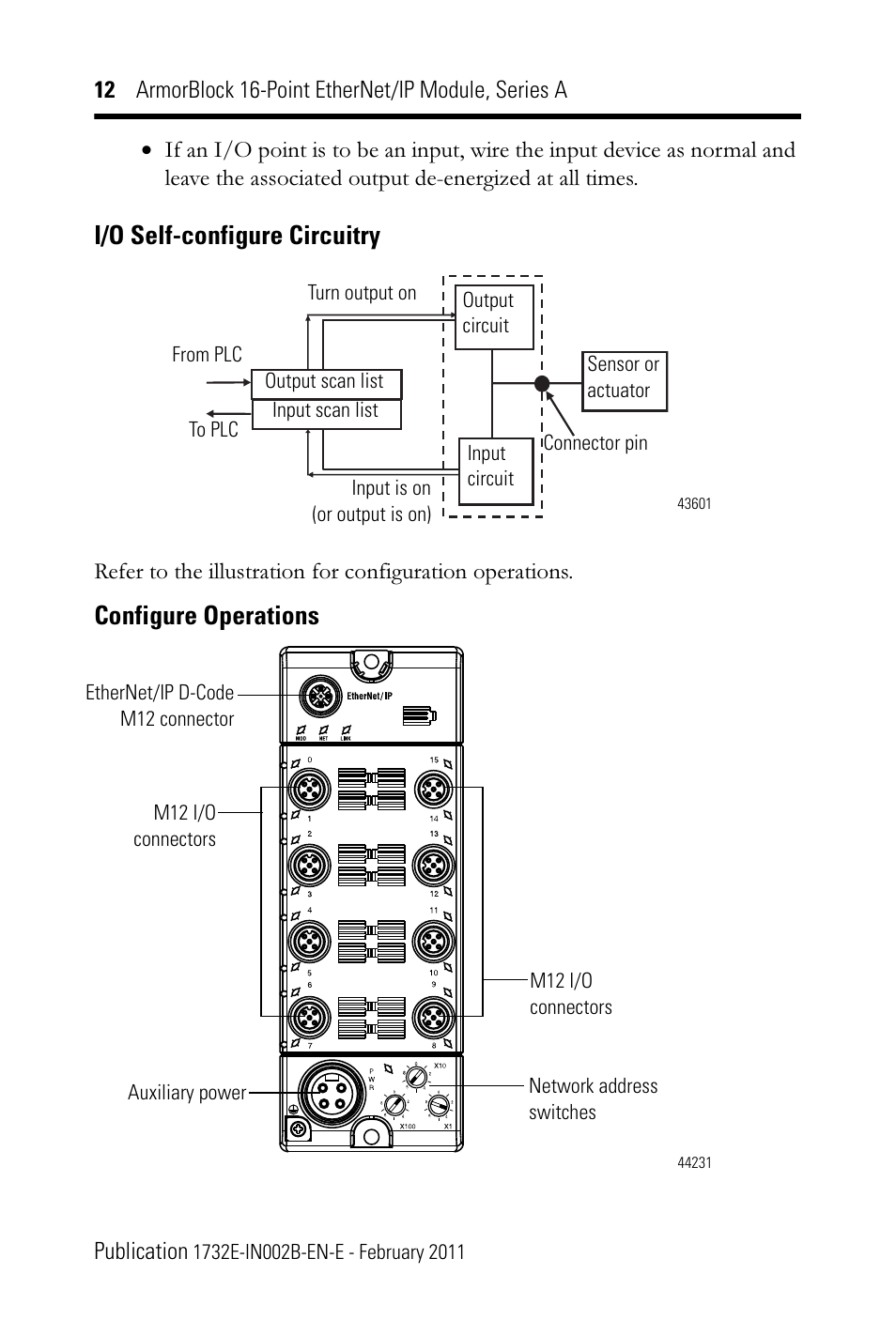I/o self-configure circuitry, Configure operations | Rockwell Automation 1732E-XXXX Ethernet/IP 24Vdc 16 Input Modules User Manual | Page 12 / 24