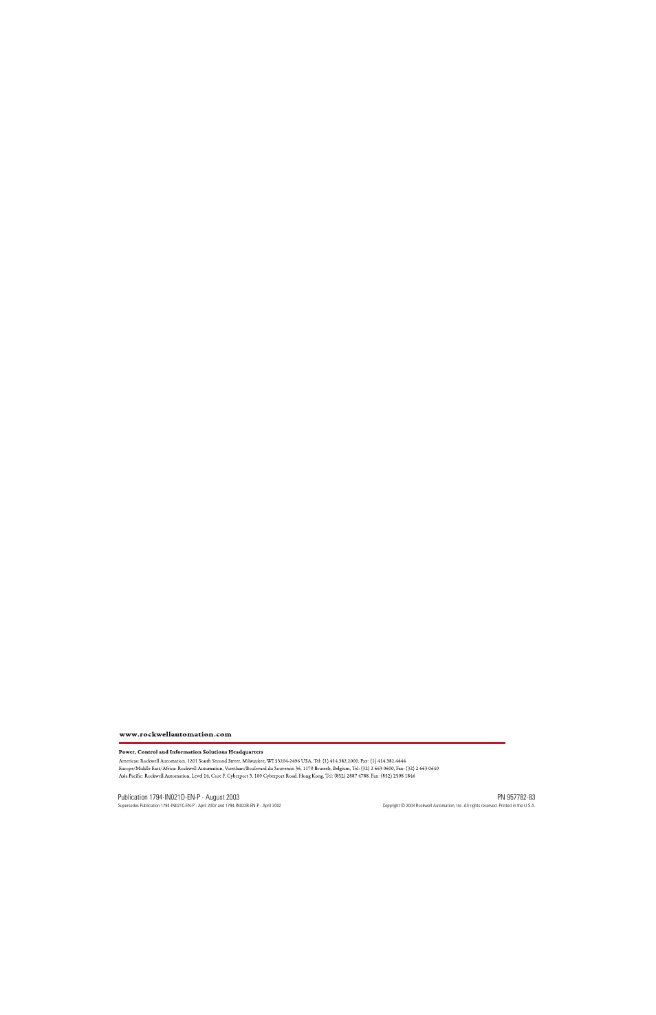 Back cover | Rockwell Automation 1794-IT8_IR8 FLEX I/O 8 Thermocouple Input Module User Manual | Page 6 / 6