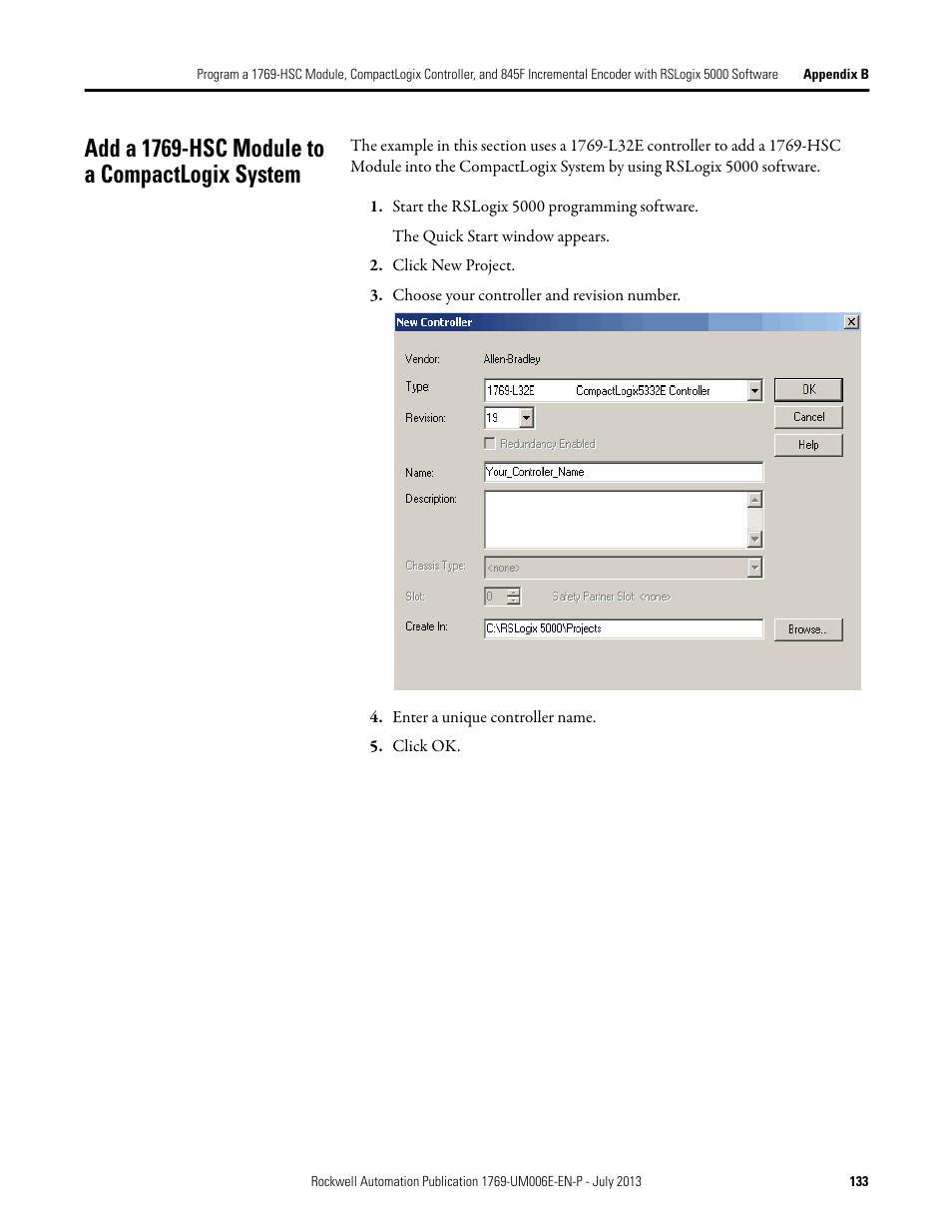Add a 1769-hsc module to a compactlogix system | Rockwell Automation 1769-HSC Compact High Speed Counter Module User Manual | Page 133 / 170