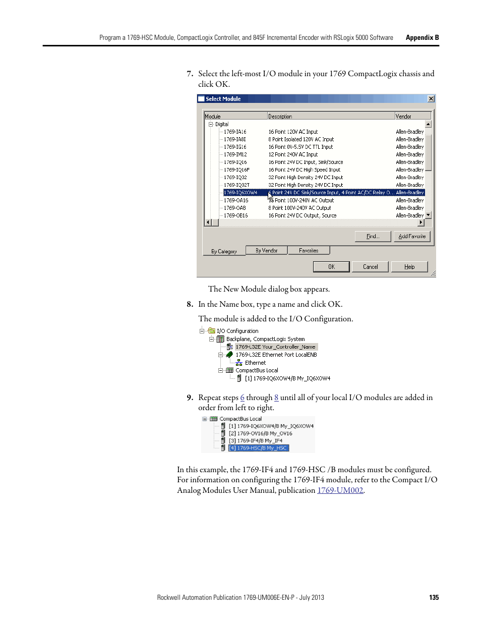 Rockwell Automation 1769-HSC Compact High Speed Counter Module User Manual | Page 135 / 170